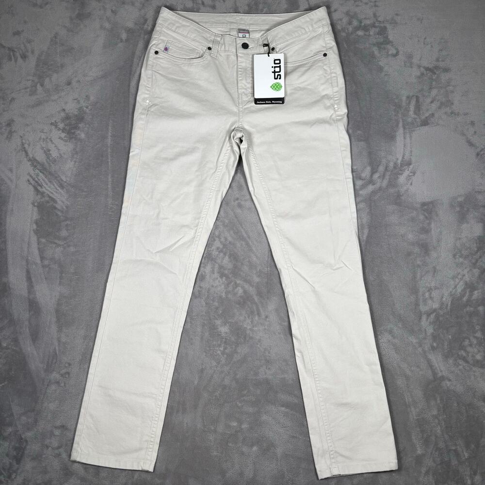 Women’s Stio Rivet Canvas Pants Beige Stretch Outdoor Casual Size 10